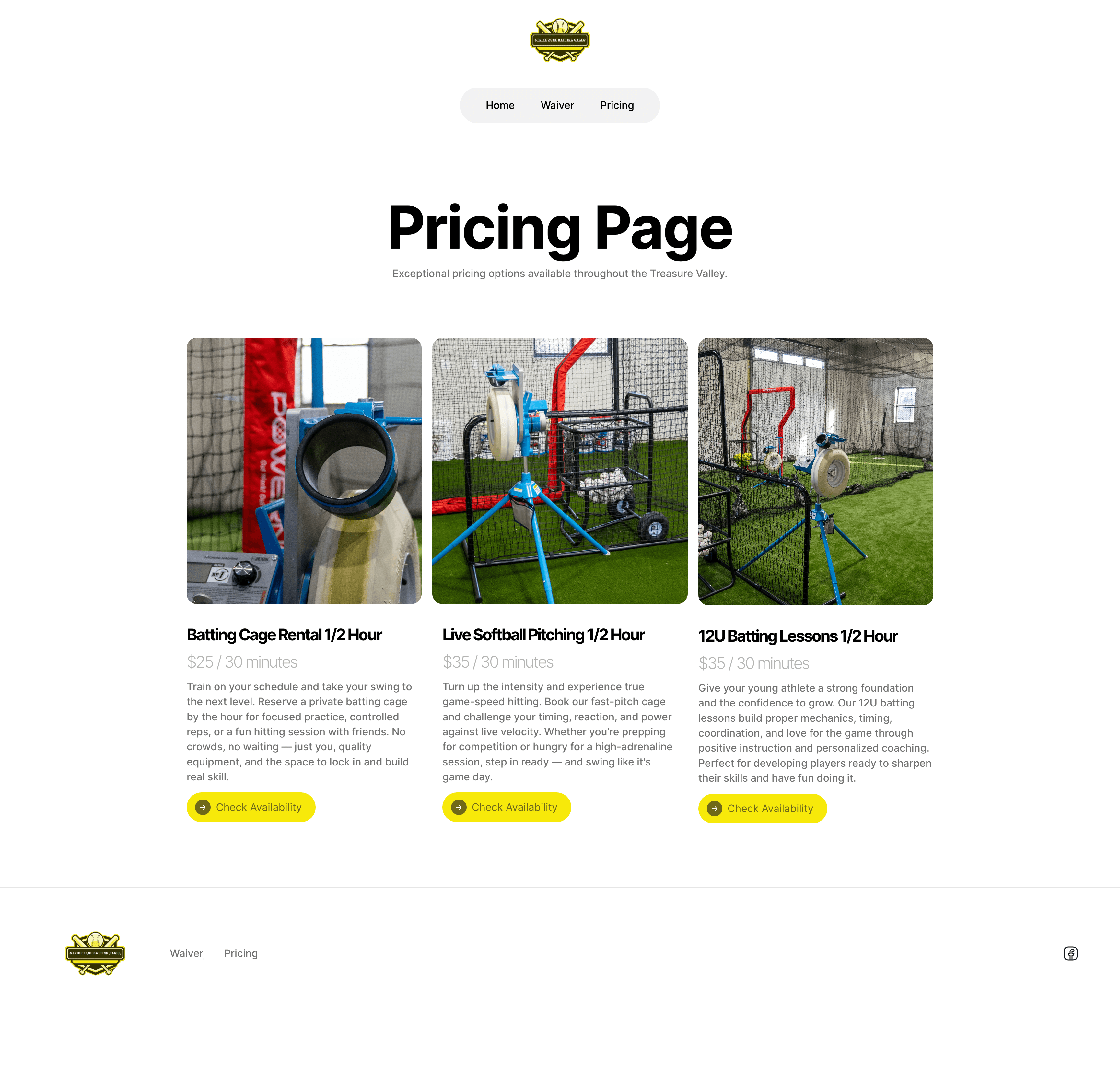 Strikezone Battingcages website
